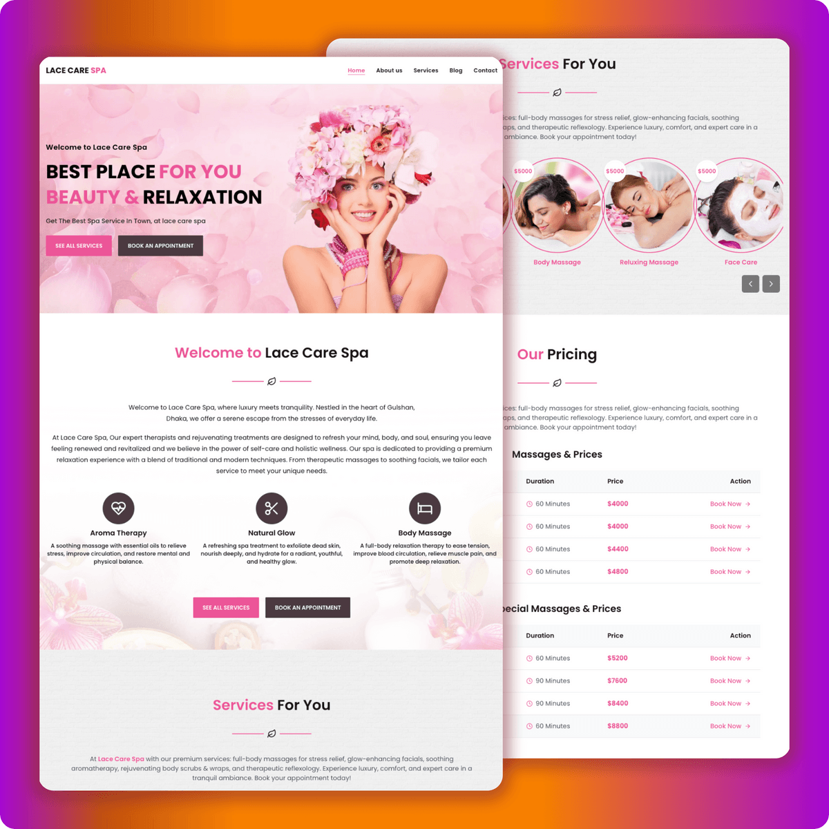 🌿 Luxury Spa & Massage Website Template | Next.js & React | Ready to Launch!