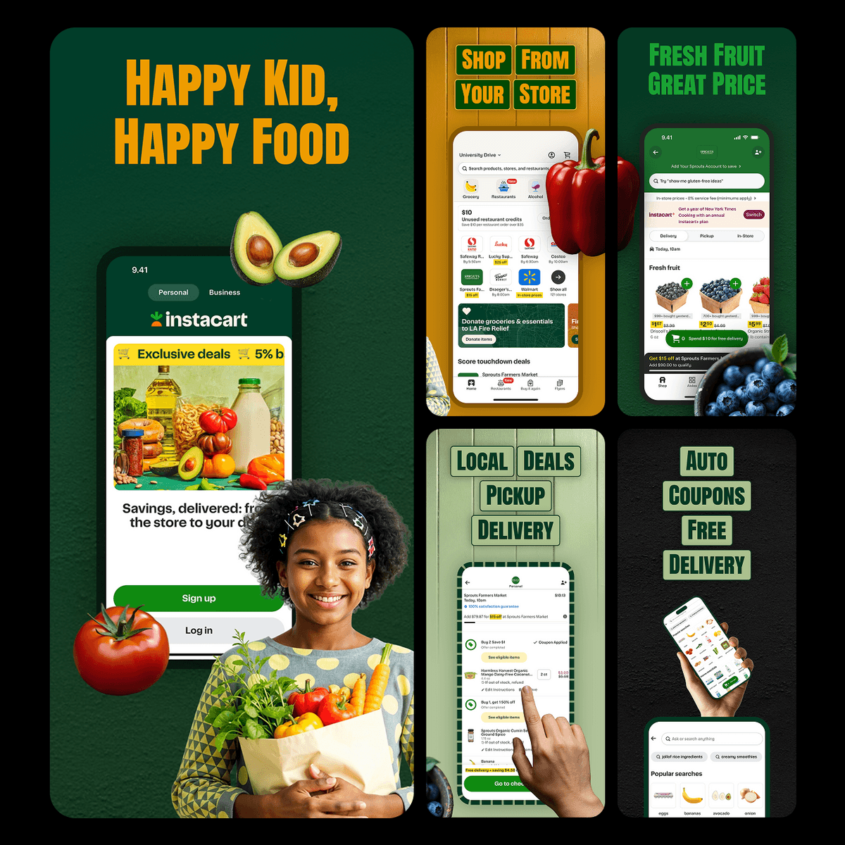 Instafood App Screenshots AppMockUp Studio Template