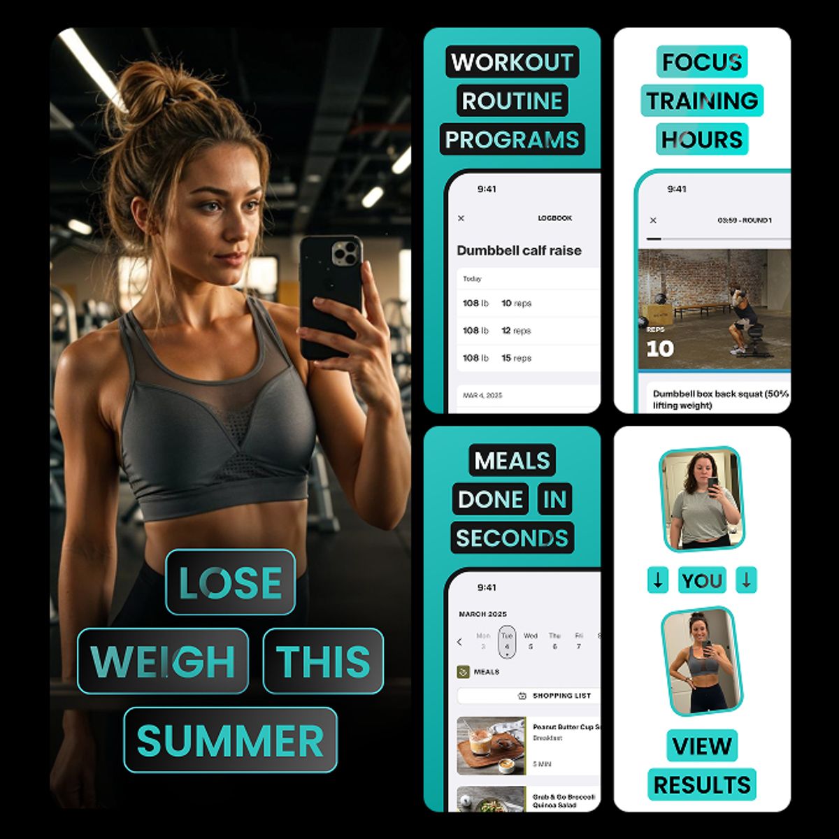 Lose Weight App Screenshots AppMockUp Studio Template