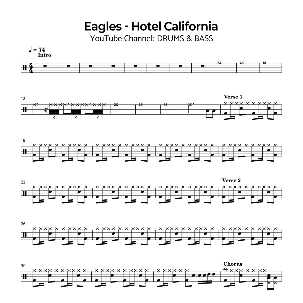 Eagles - Hotel California | Sheet Music PDF & GP Files