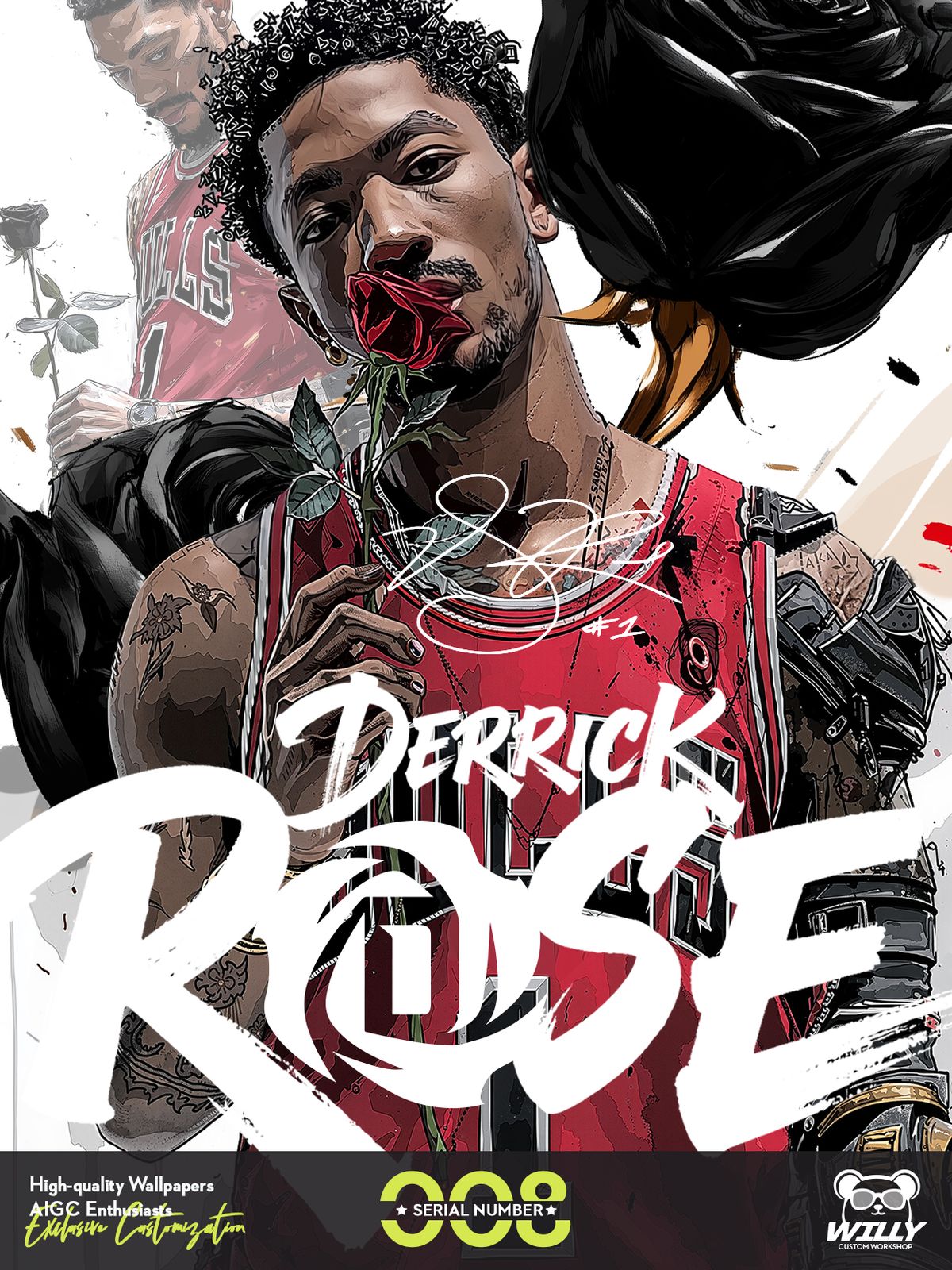Windy City Rose-D.ROSE- No.008｜LIVE Wallpaper (Android/IOS)