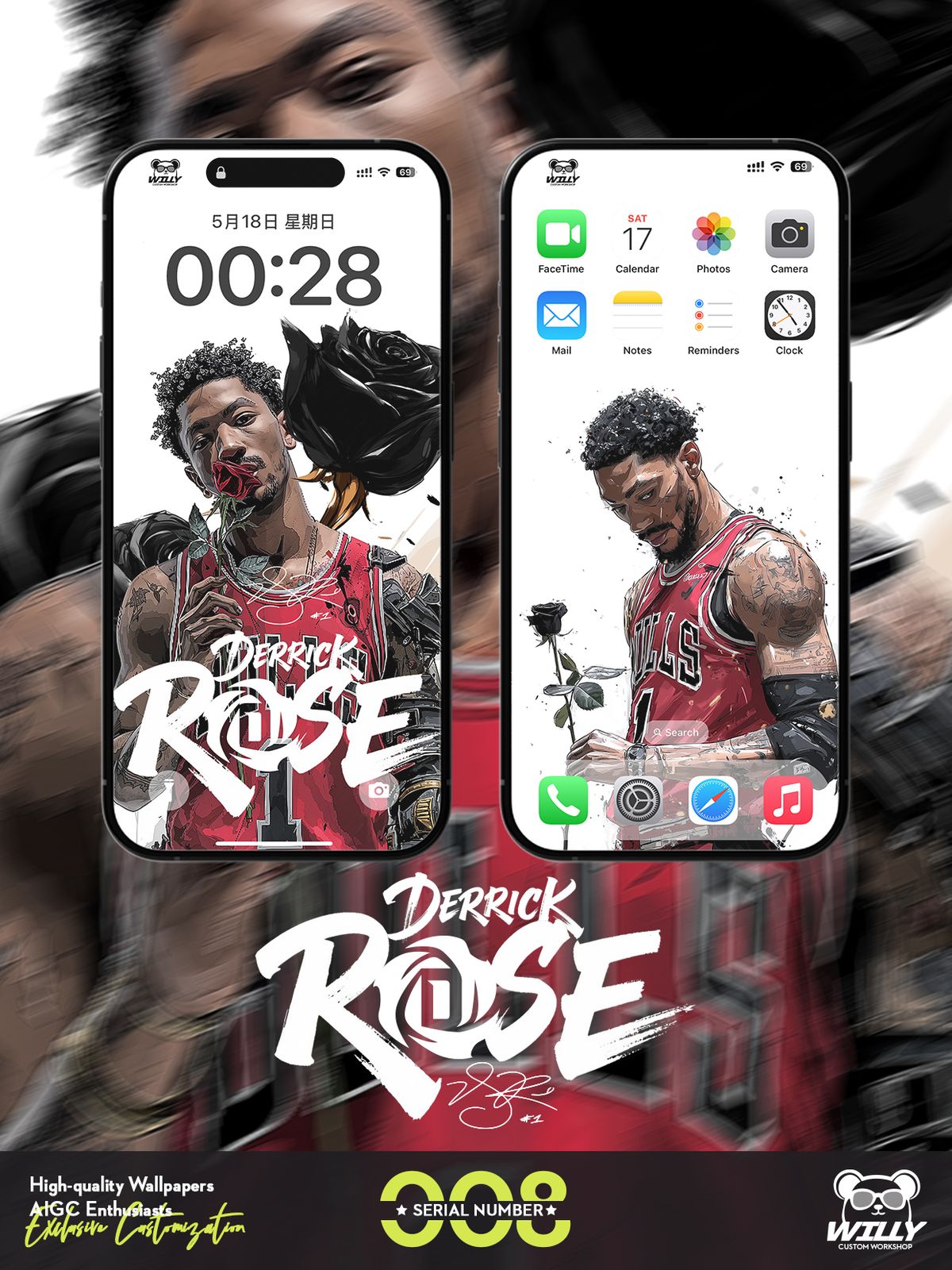 Windy City Rose-D.ROSE- No.008｜LIVE Wallpaper (Android/IOS)
