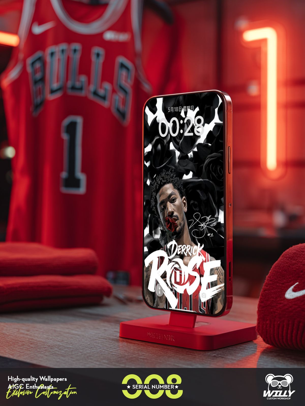 Windy City Rose-D.ROSE- No.008｜LIVE Wallpaper (Android/IOS)