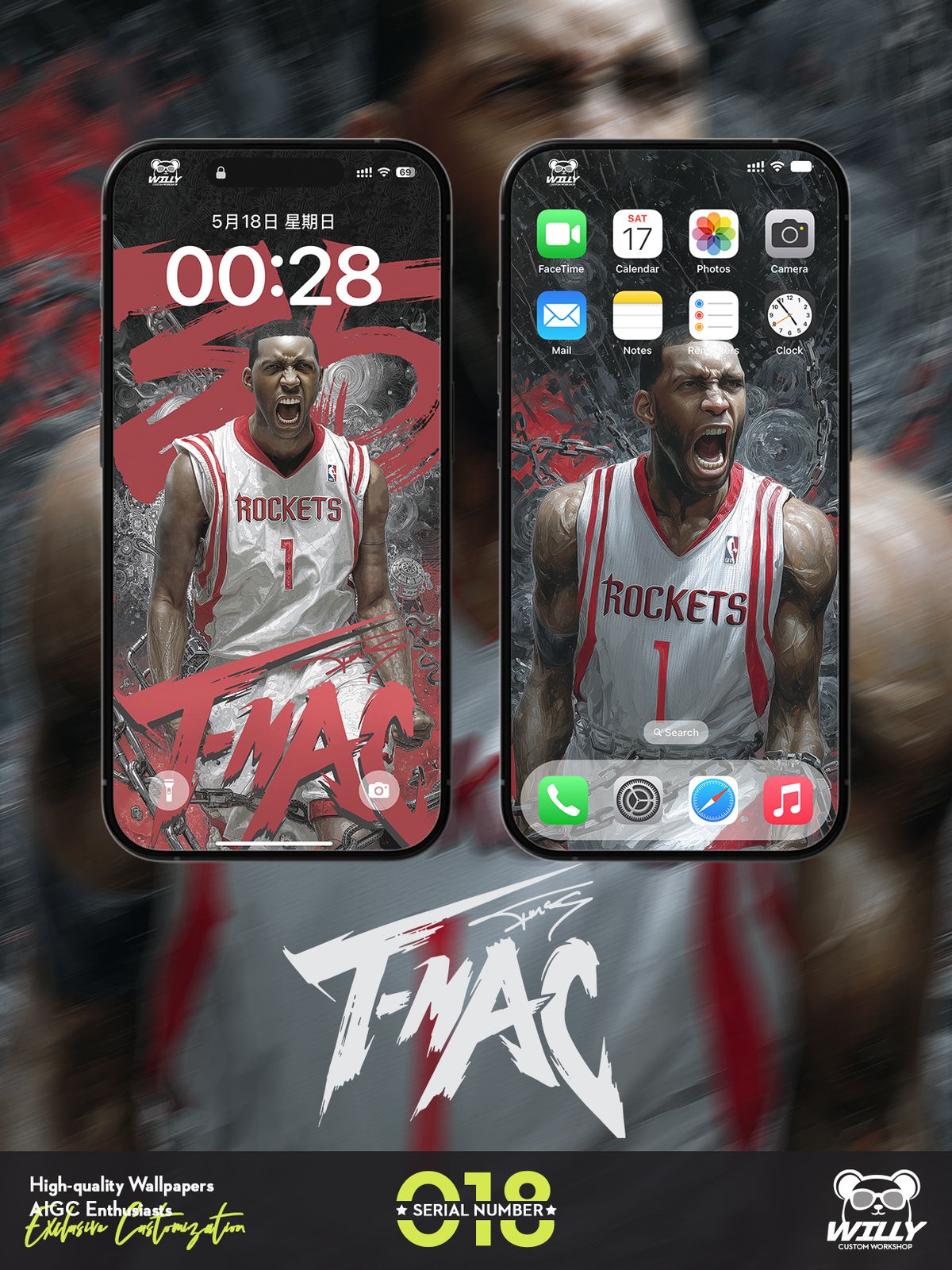 T-MAC-Tracy McGrady No.018｜LIVE Wallpaper(Android/IOS)