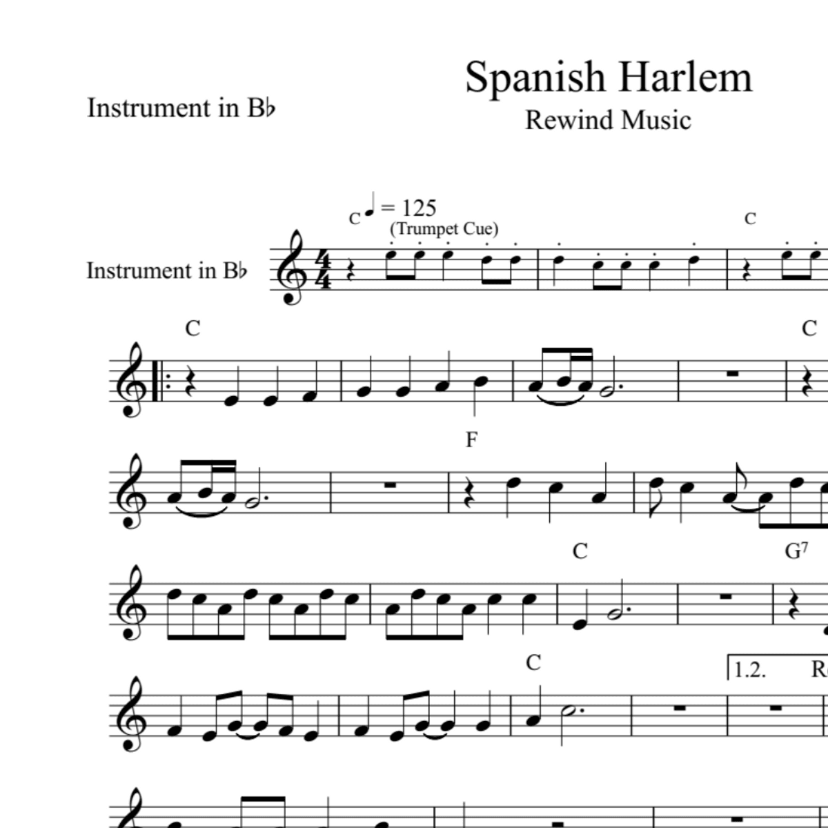 BT0138 Spanish Harlem Backing Track and Sheet Music