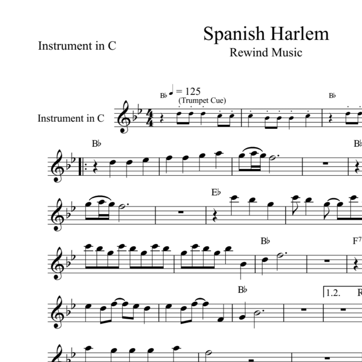 BT0138 Spanish Harlem Backing Track and Sheet Music