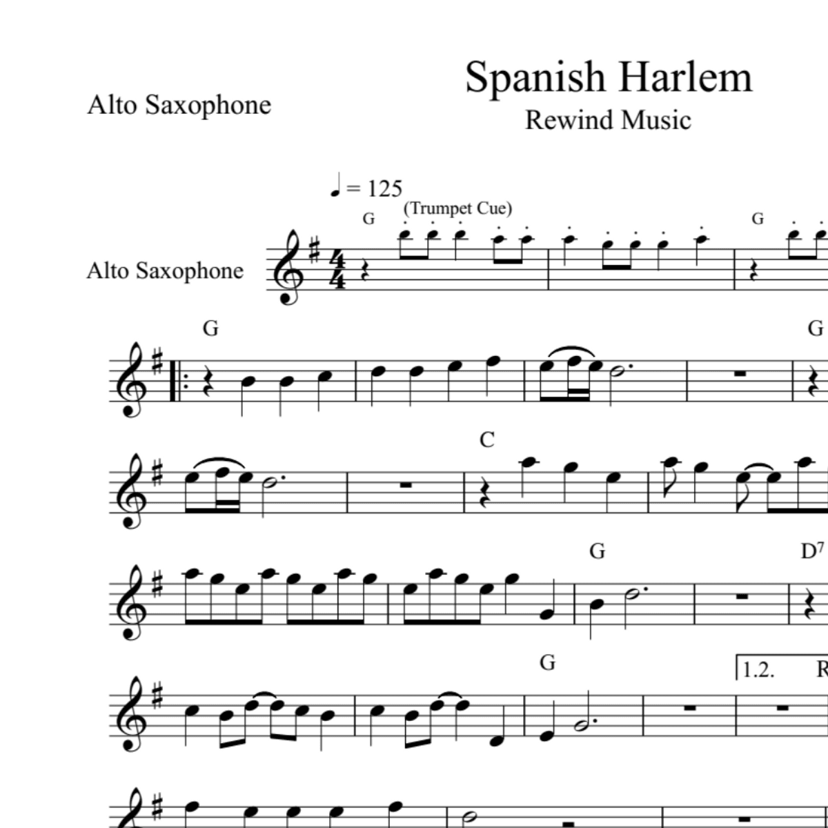 BT0138 Spanish Harlem Backing Track and Sheet Music