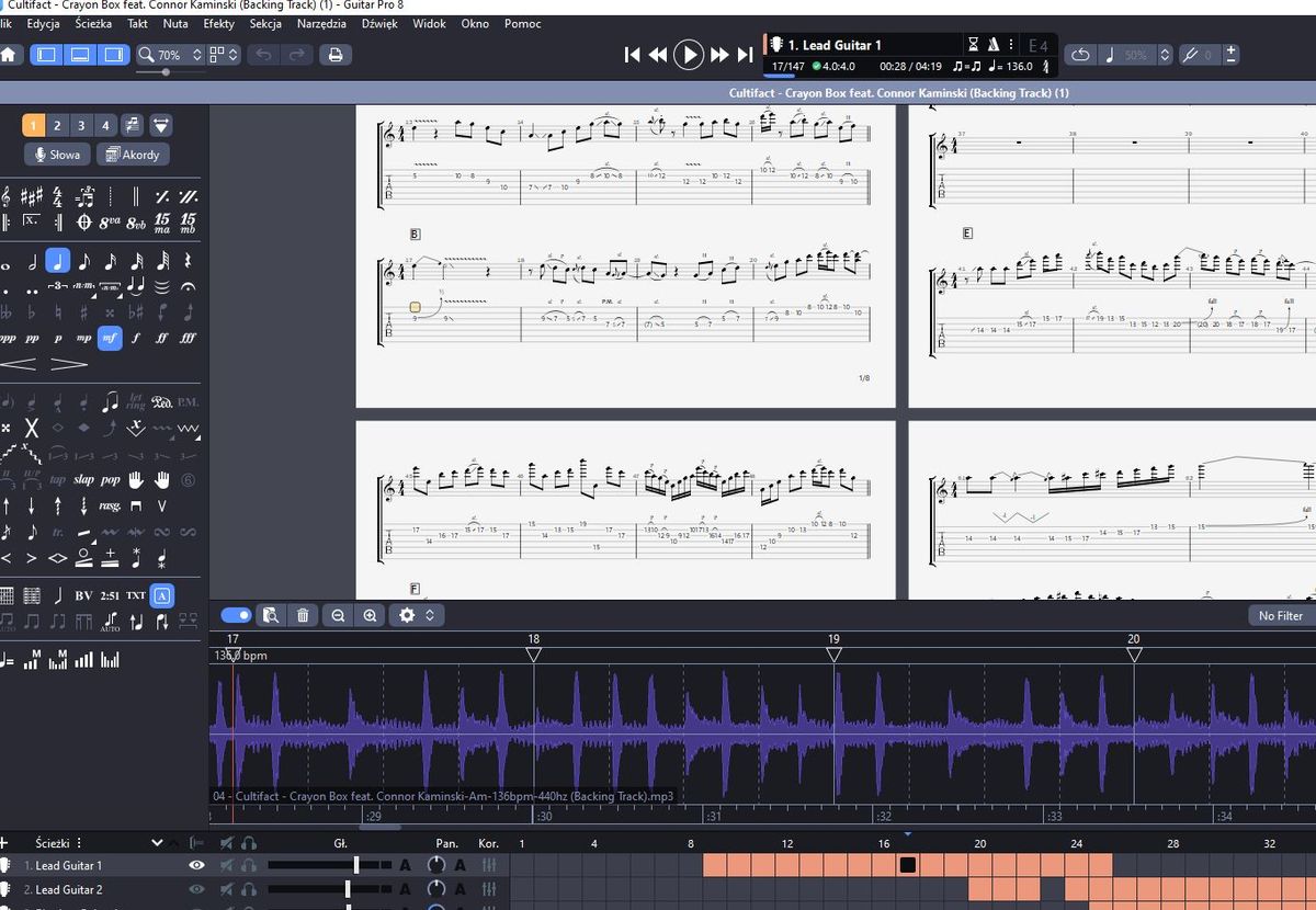 CULTIFACT - CRAYON BOX (feat. Connor Kaminski) | Official Guitar Tab