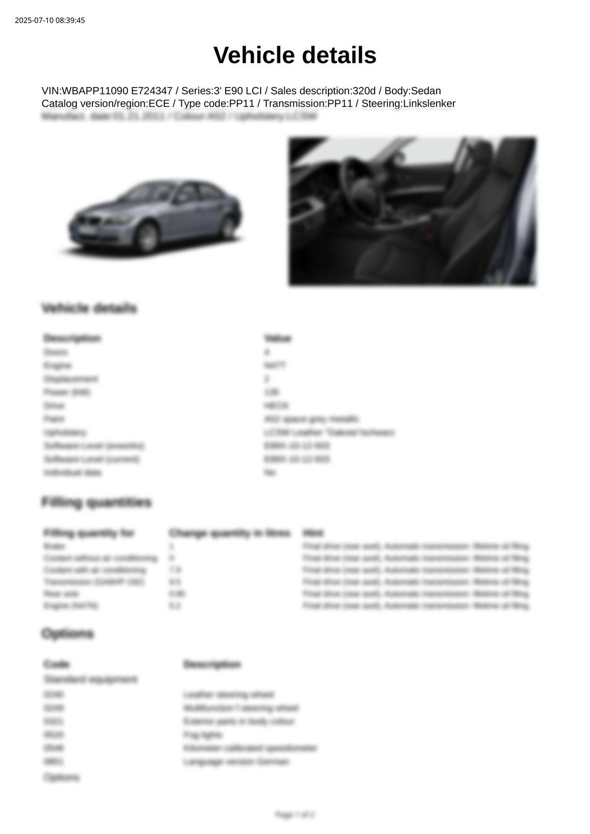 Build Sheet VIN WBAPP11090E724347