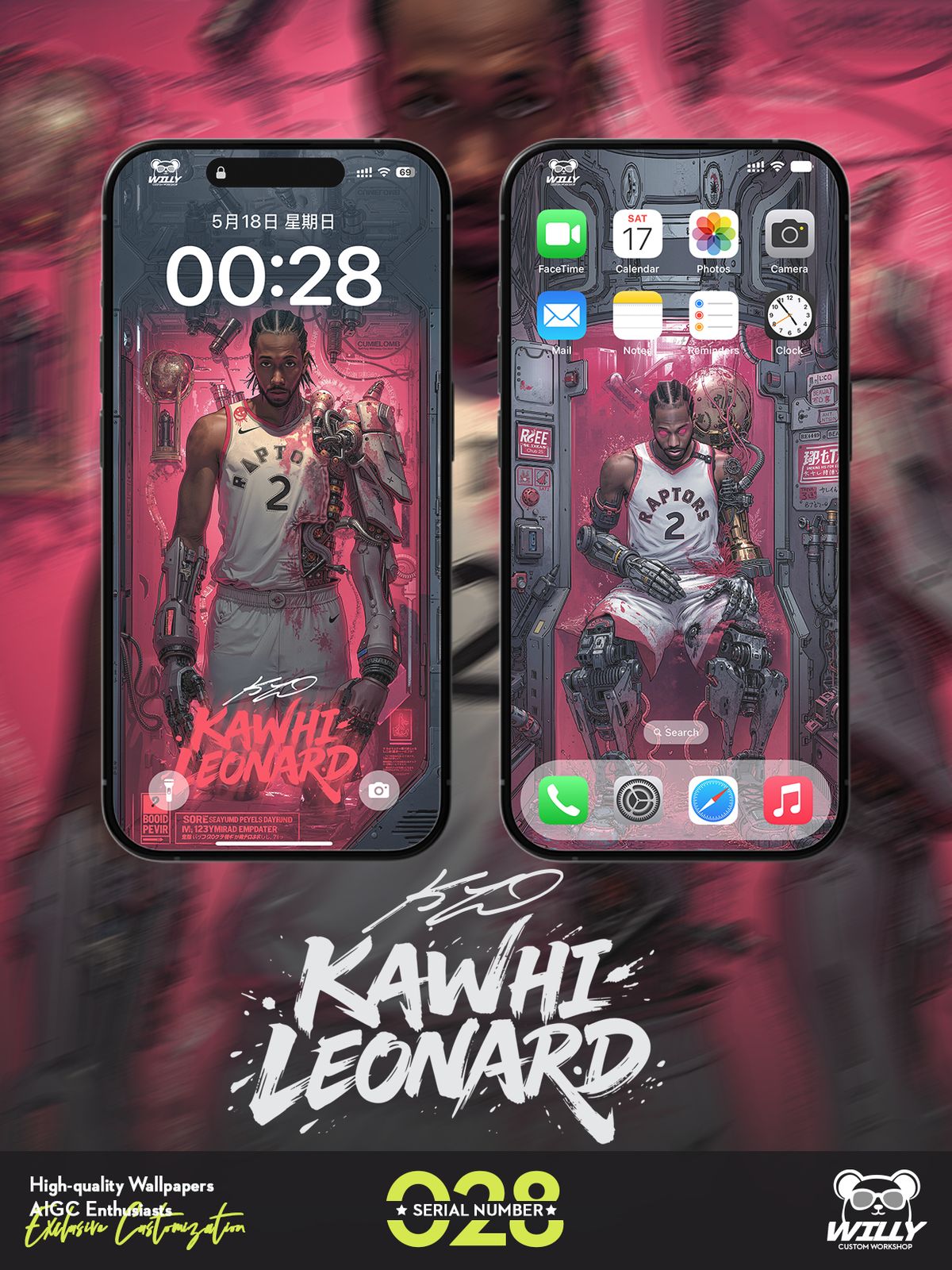 ROBOT-Kawhi Leonard No.028｜LIVE Wallpaper (Android/IOS)