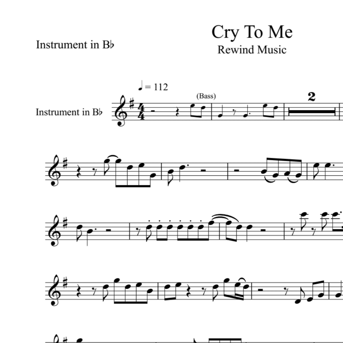 BT0197 Cry To Me Backing Track and Sheet Music