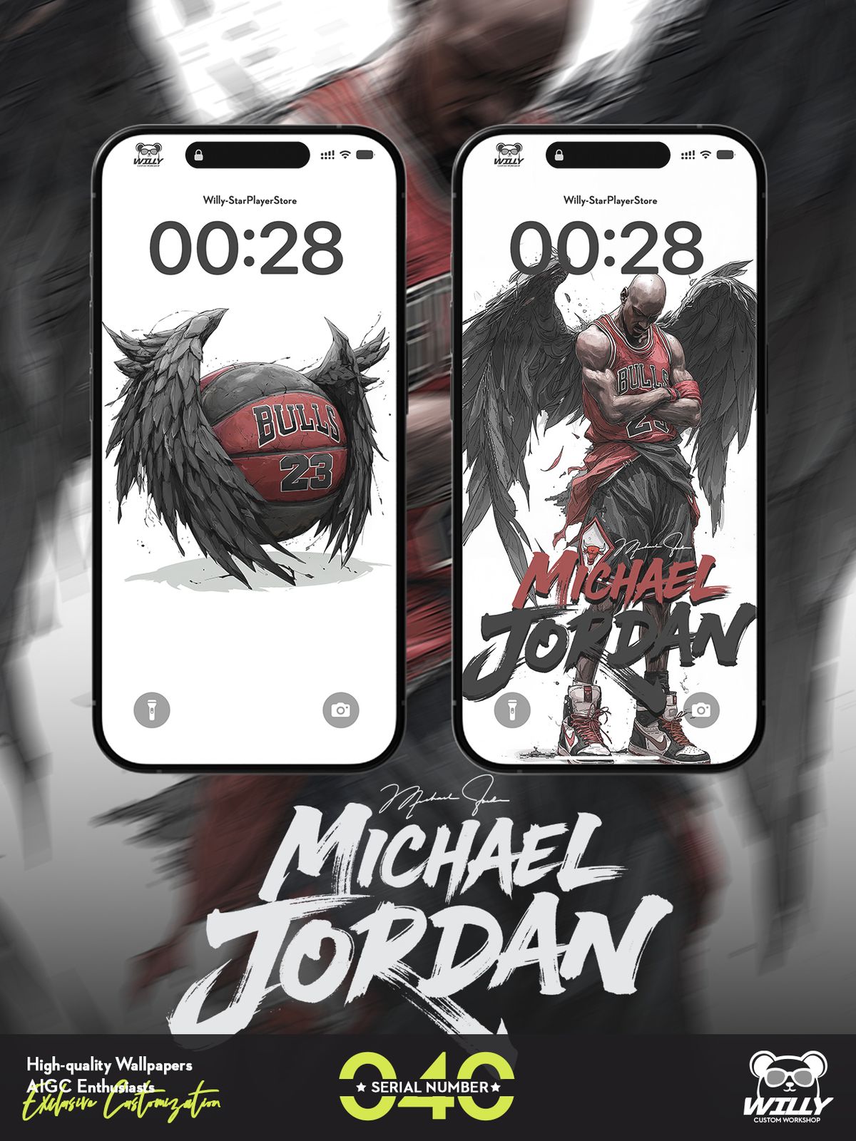 MJ-MichaelJordan No.040｜LIVE Wallpaper (Android/IOS)
