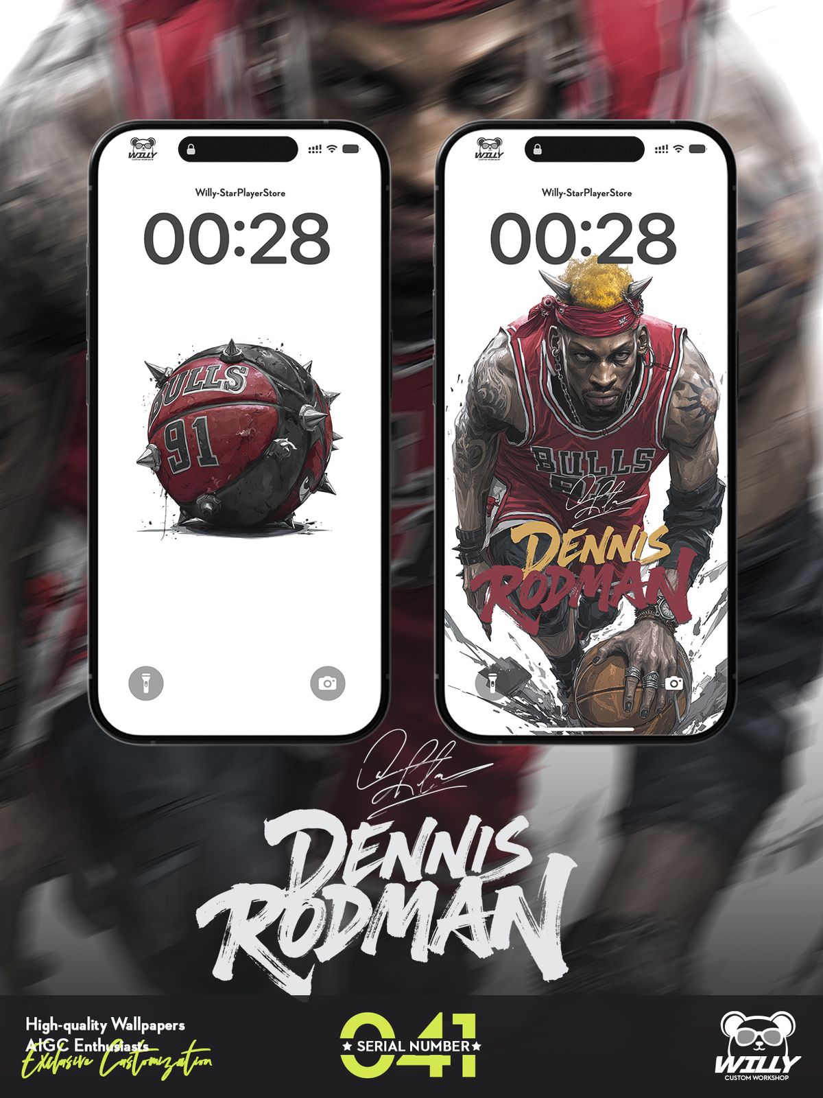 THE WORM-DennisRodman No.041｜LIVE Wallpaper (Android/IOS)