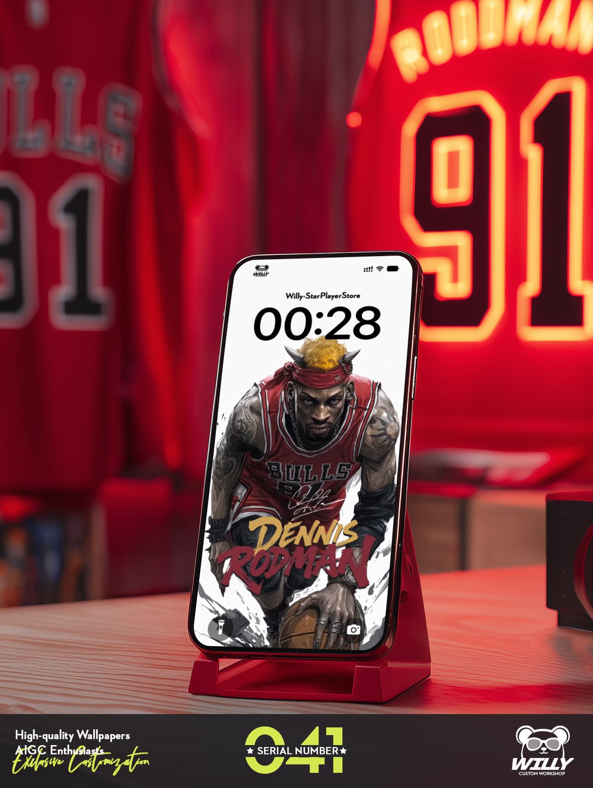 THE WORM-DennisRodman No.041｜LIVE Wallpaper (Android/IOS)