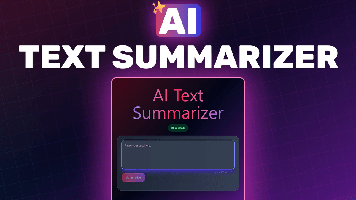 AI Text Summarizer App with React, Tailwind and Puter.js | Source Code