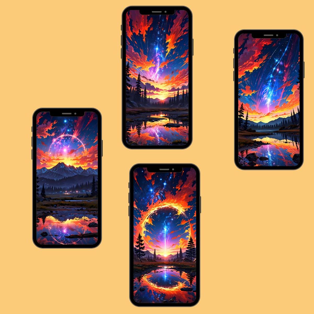 the sky sets fire High Resolution wallpapers