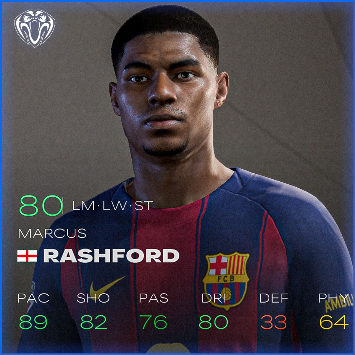 Marcus Rashford Face For FC25