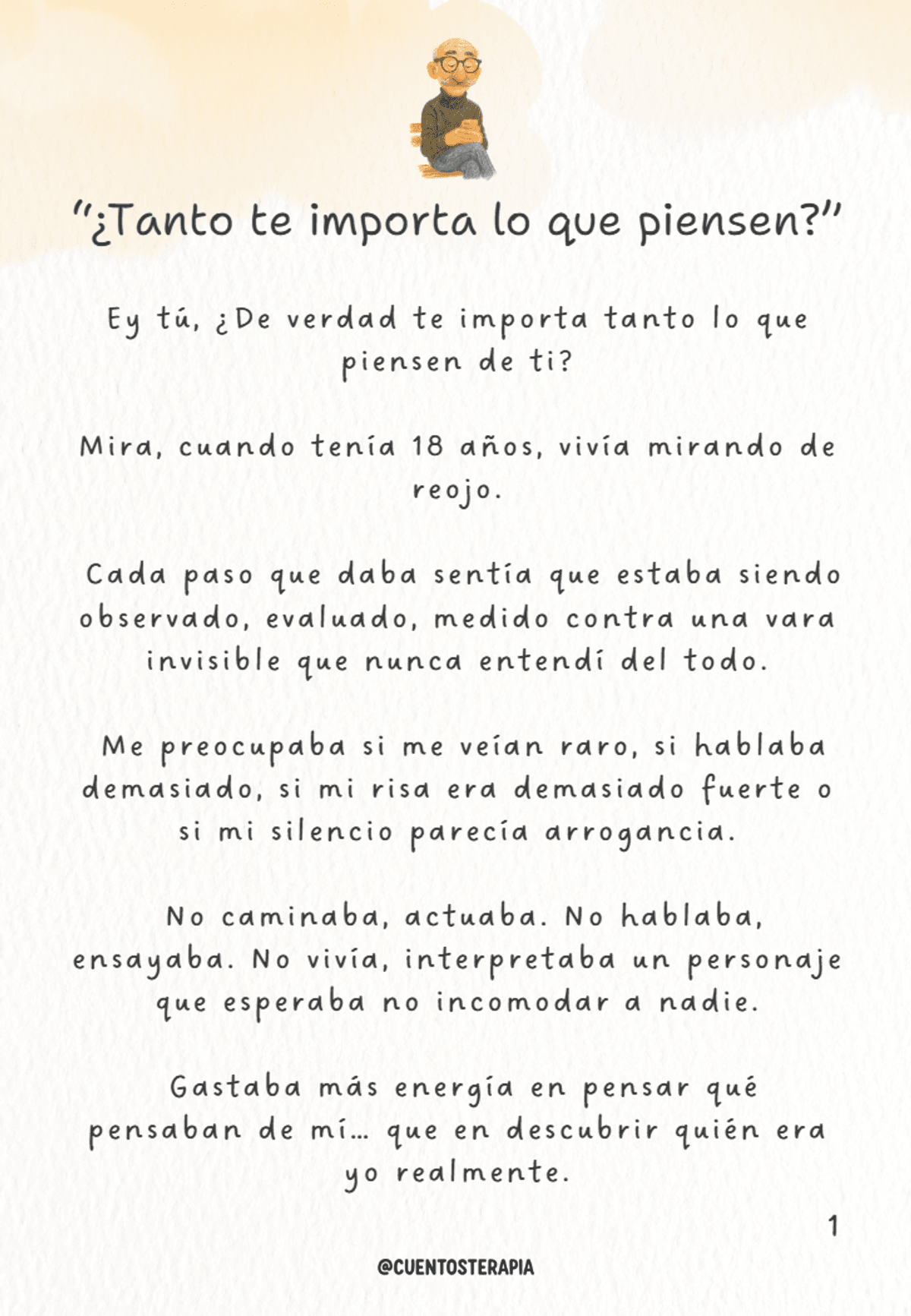 Tanto te importa lo que piensen? - Cuento PDF de 14 paginas con ilustraciones.
