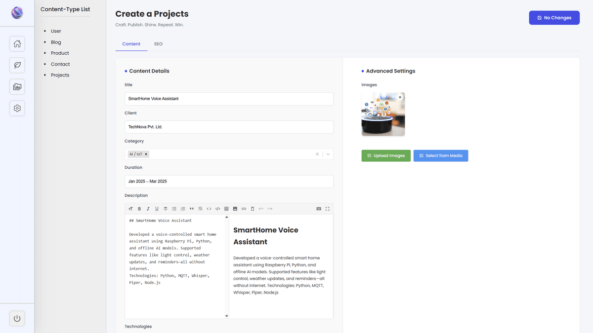 Dynamic Backend with Auto-Generated APIs & Admin Panel