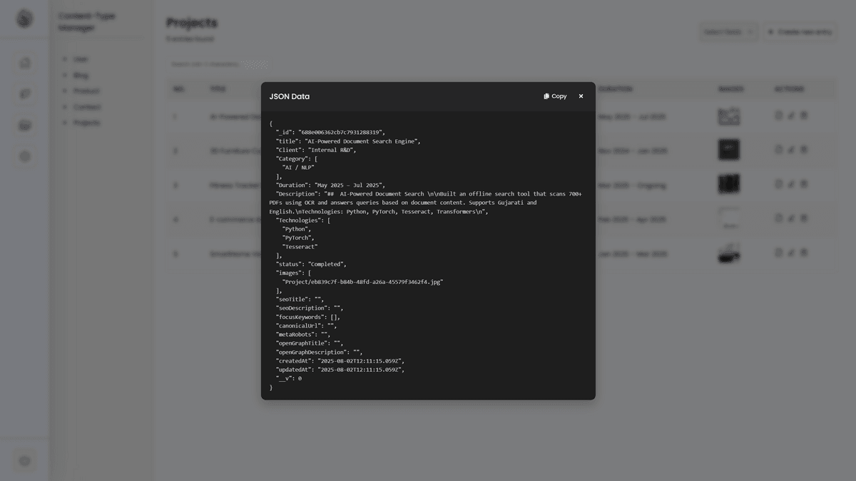 Dynamic Backend with Auto-Generated APIs & Admin Panel
