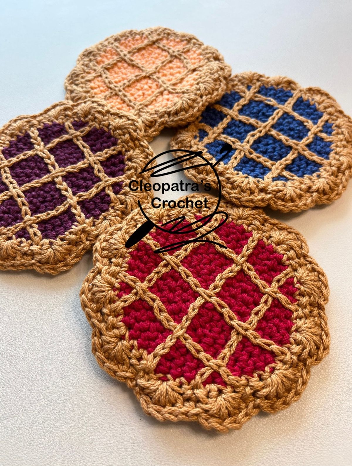 Lattice Pie Hot Pad & Coaster Crochet Patterns Bundle - PDF Download