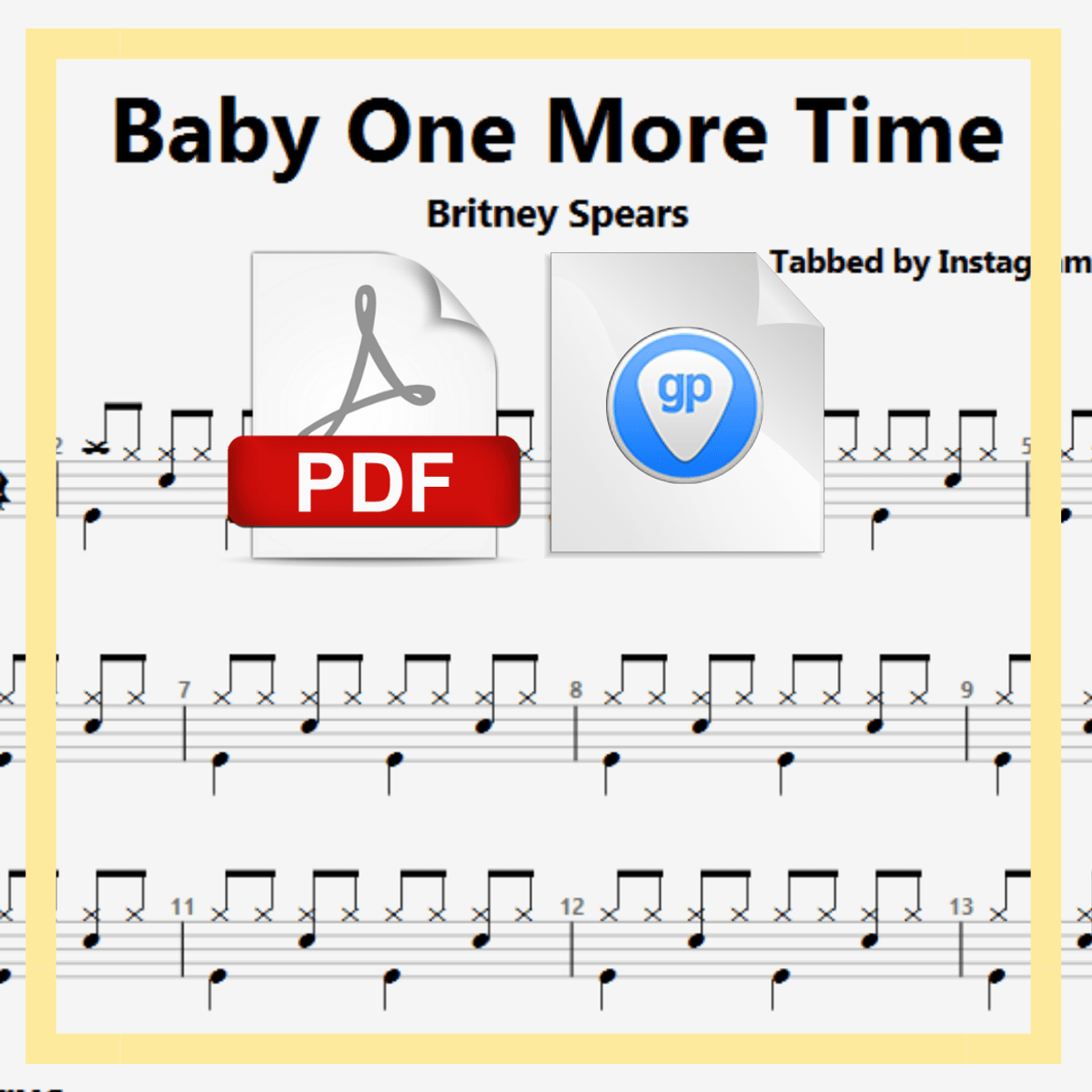 🎶DRUM SHEETS🎶Britney Spears - Baby One More Time