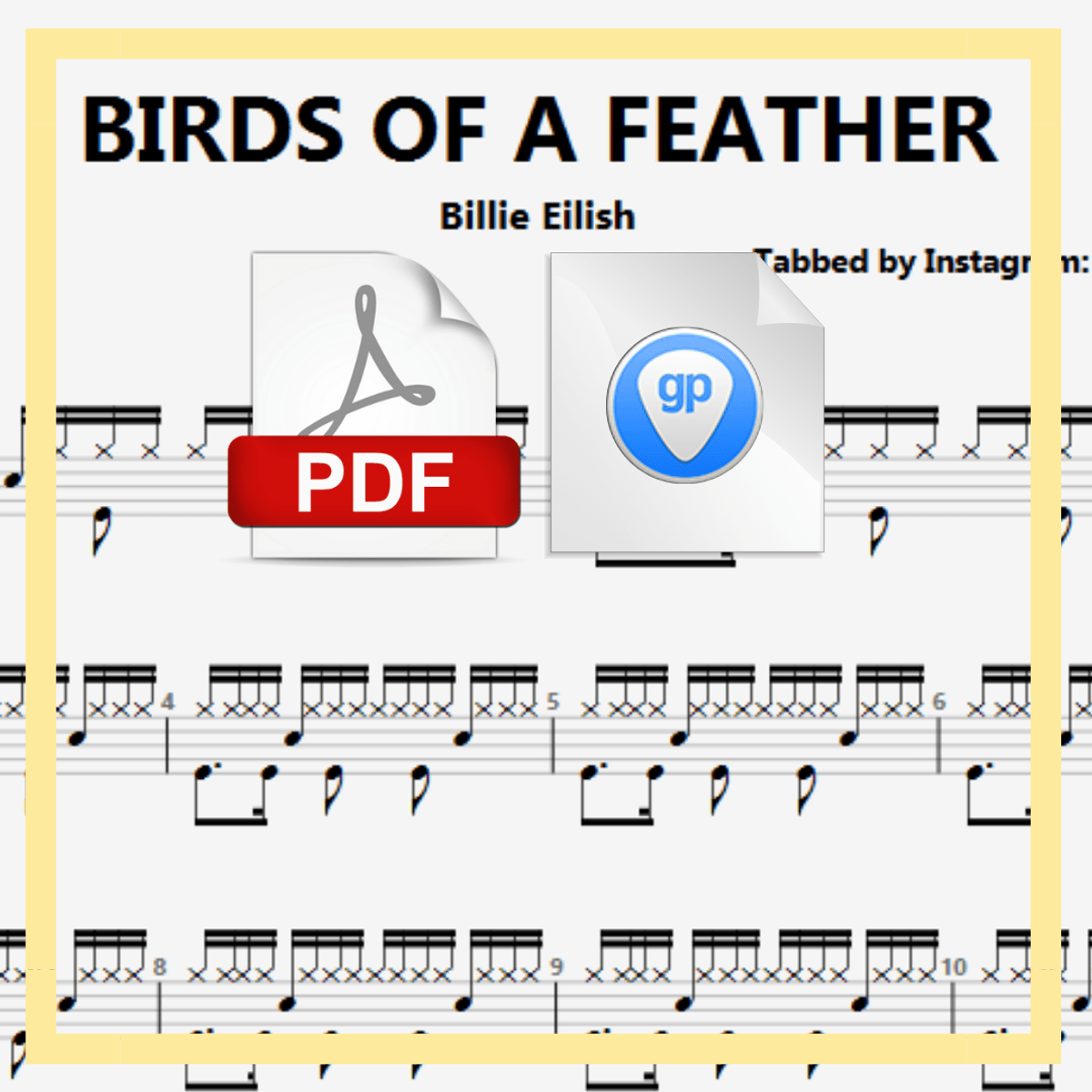 🎶DRUM SHEETS🎶Billie Eilish - BIRDS OF A FEATHER