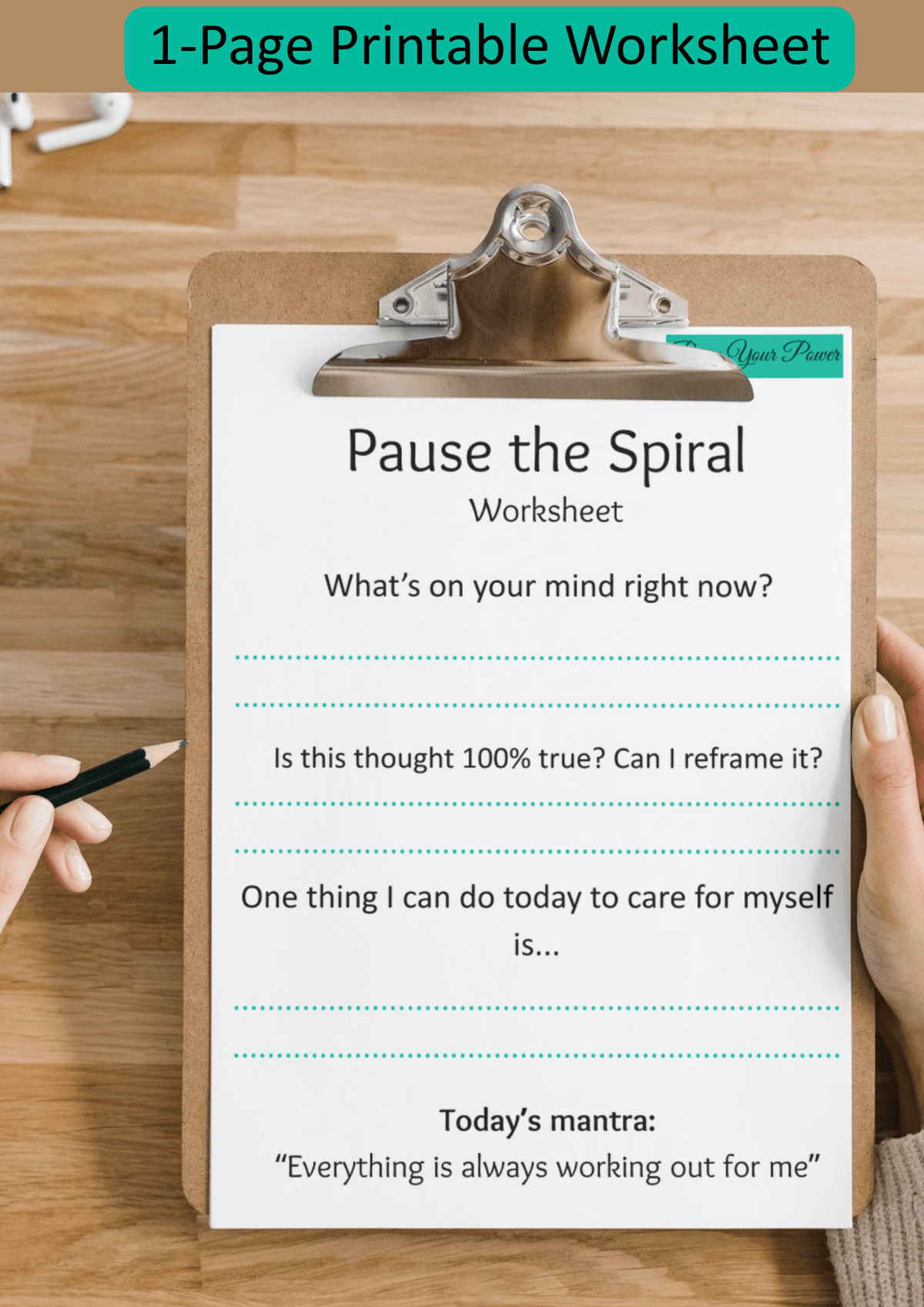 Pause the Spiral Worksheet