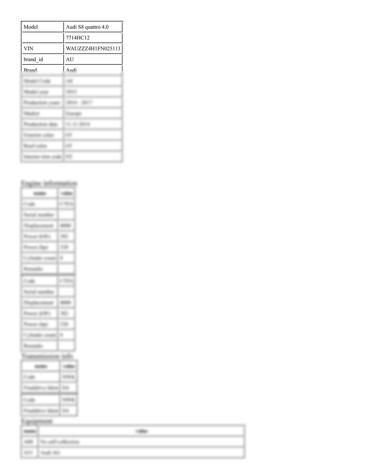 Build Sheet VIN WAUZZZ4H1FN025113