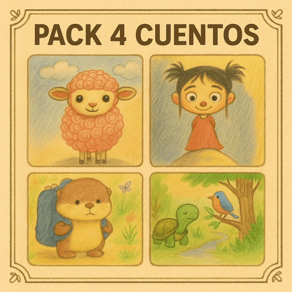 Pack DESCUENTO 4 cuentos ilustrados en formato PDF