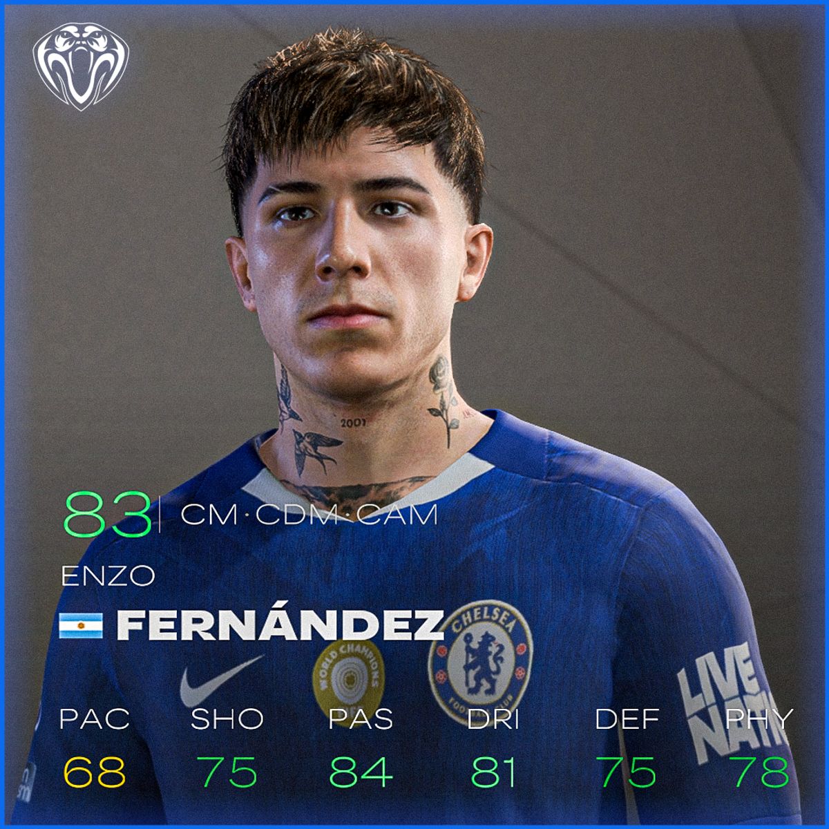 Enzo Fern&aacute;ndez Face For FC25