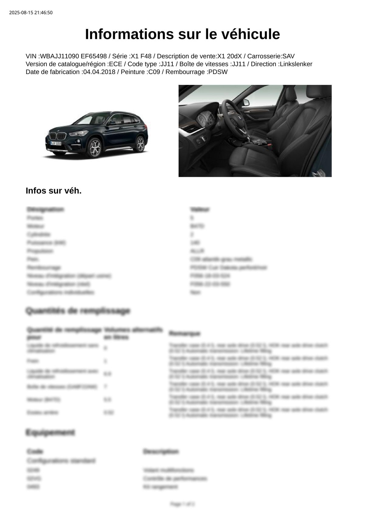 Build Sheet VIN WBAJJ11090EF65498