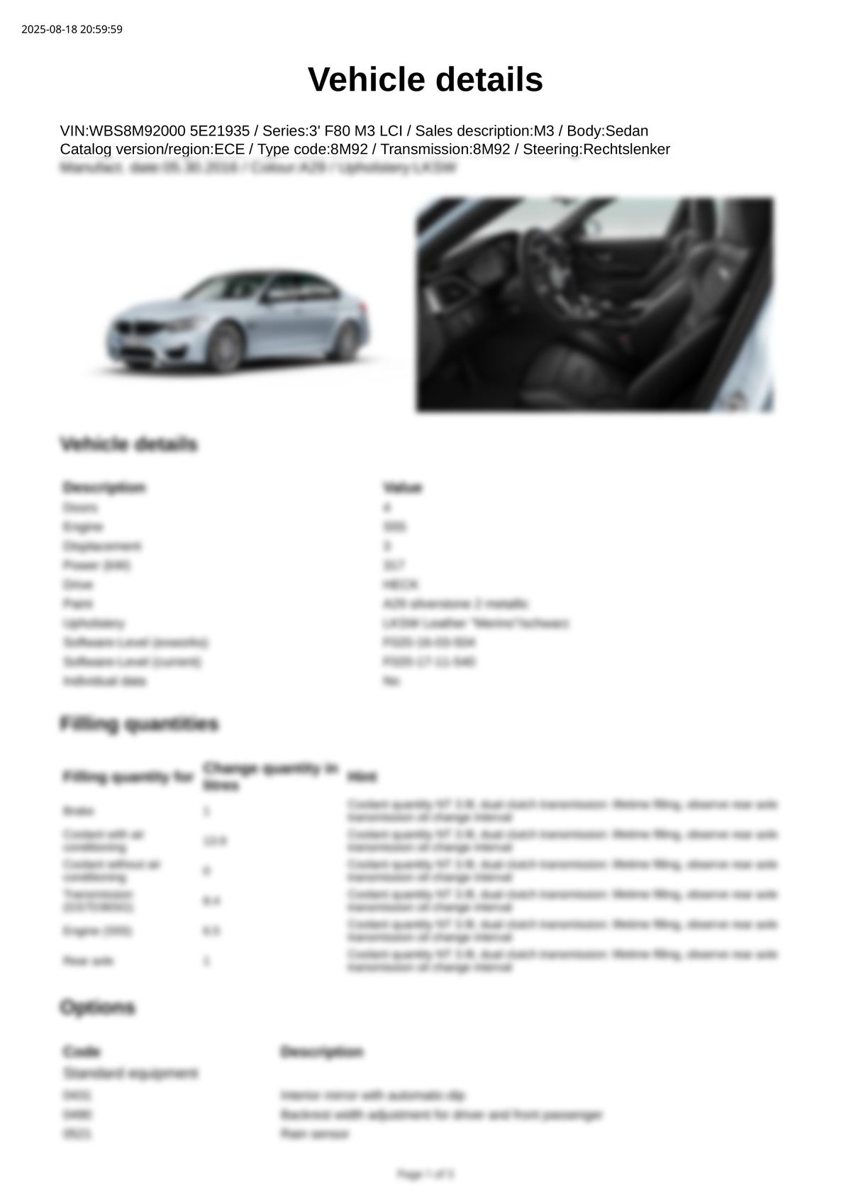 Build Sheet VIN WBS8M920005E21935