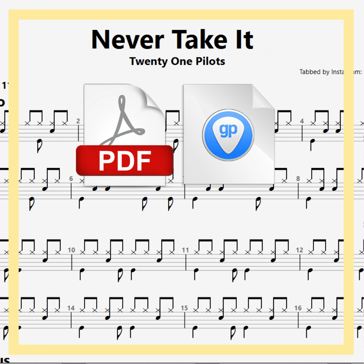 🎶DRUM SHEETS🎶Twenty One Pilots - Never Take It