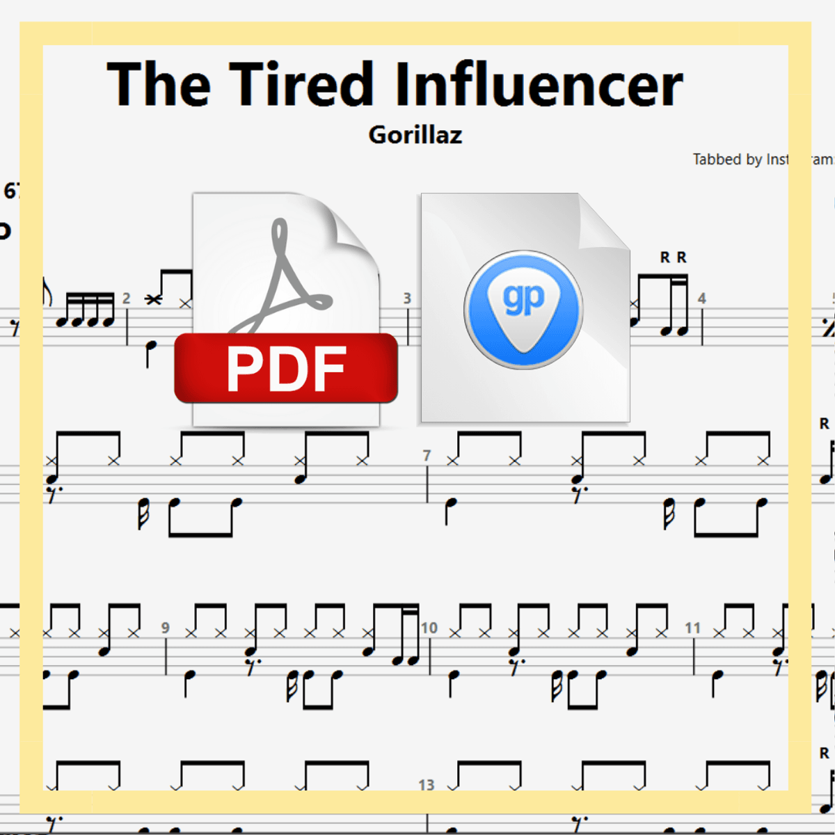 🎶DRUM SHEETS🎶Gorillaz - The Tired Influencer