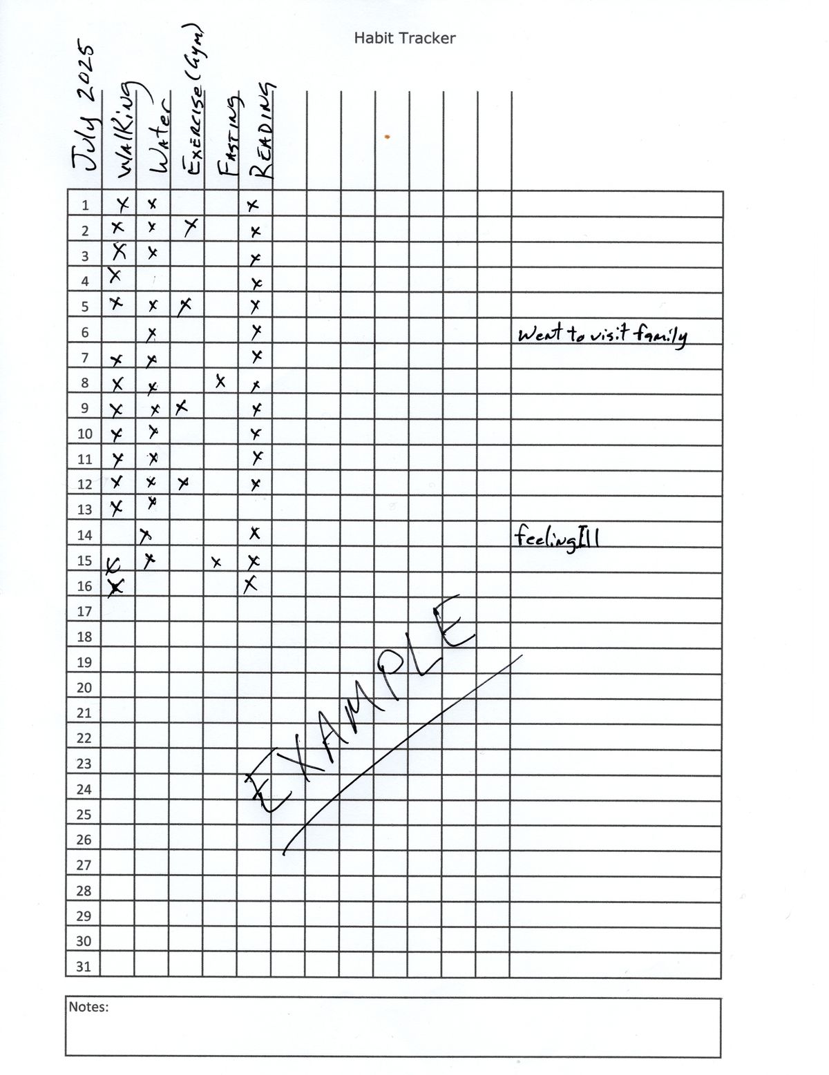 Monthly Habit Tracker