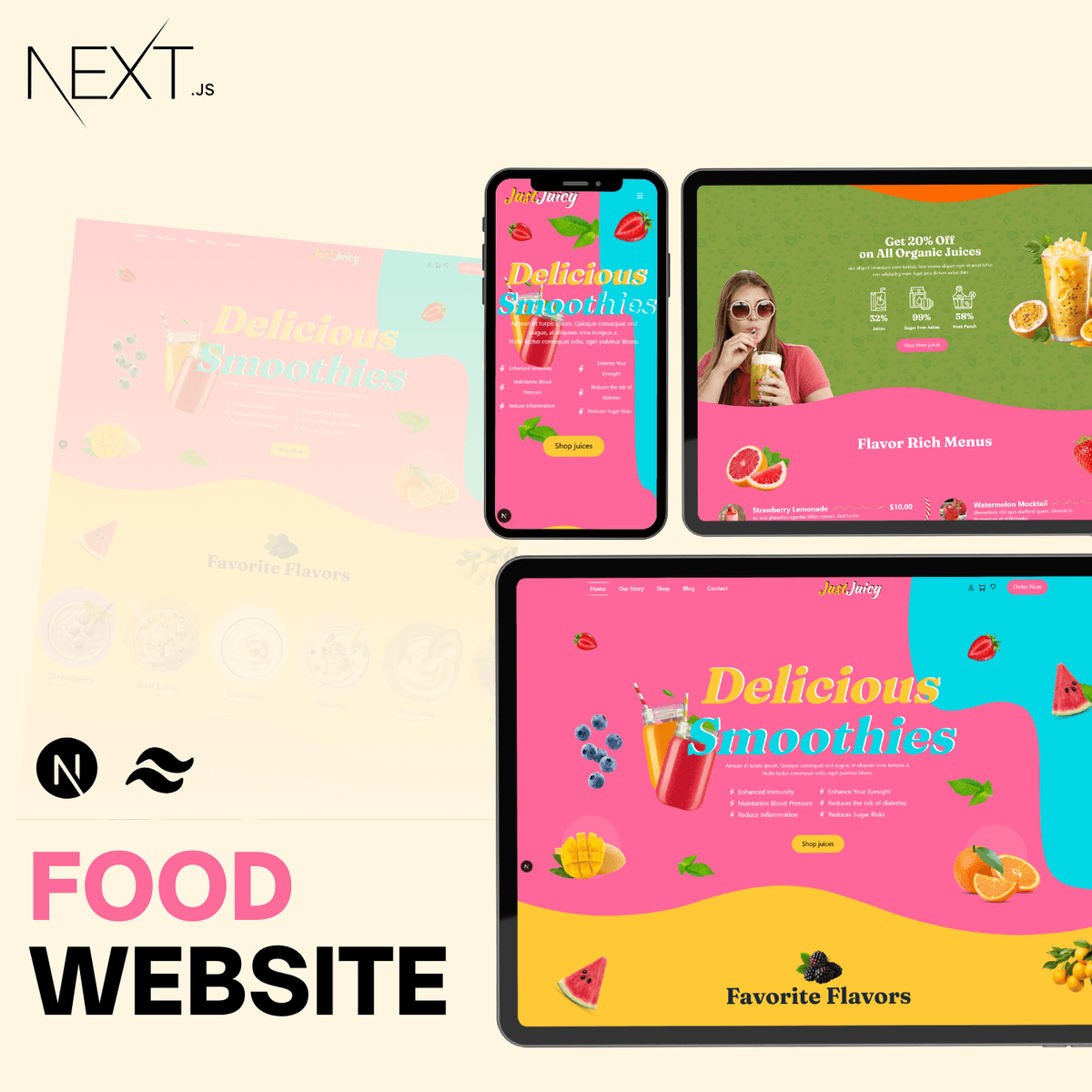 Next.js Food Website Template with Tailwind CSS | Dynamic Landing Page