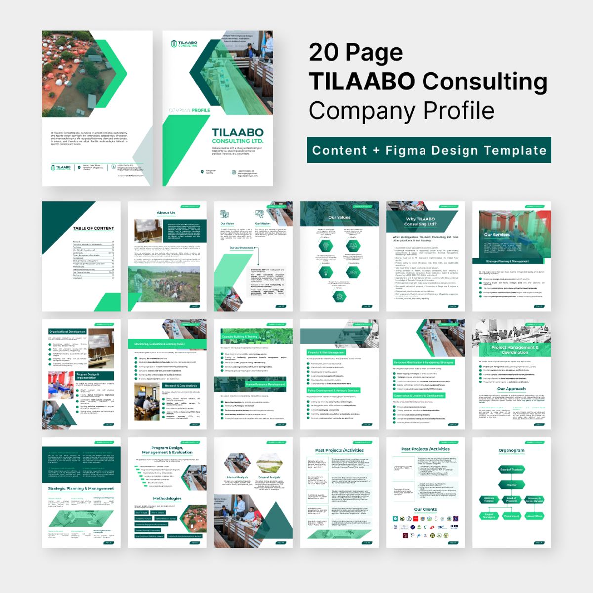 20 Page Tilaabo Consulting Profile Original content and Figma Design Template