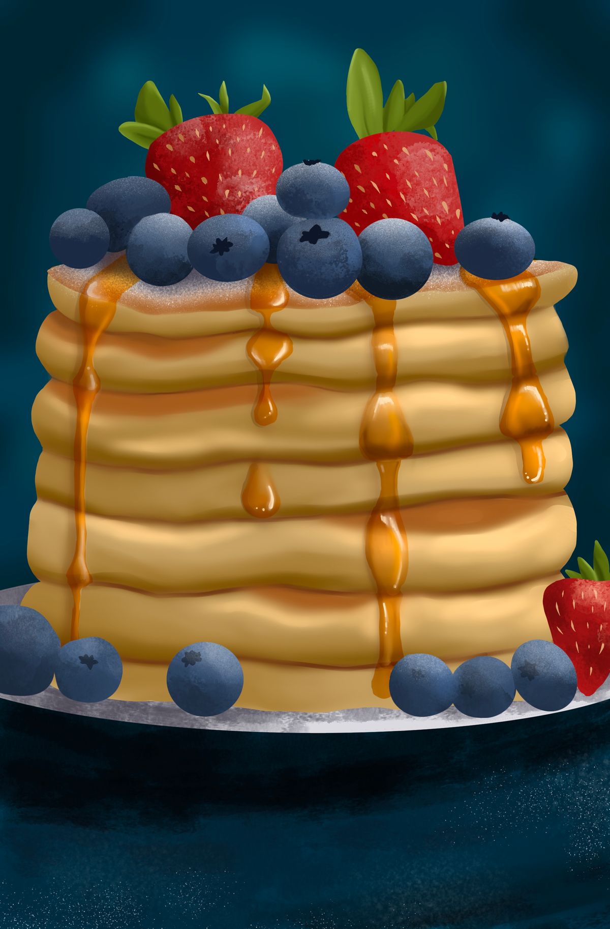 Berry Pancake Stack &ndash; Digital Art Print
