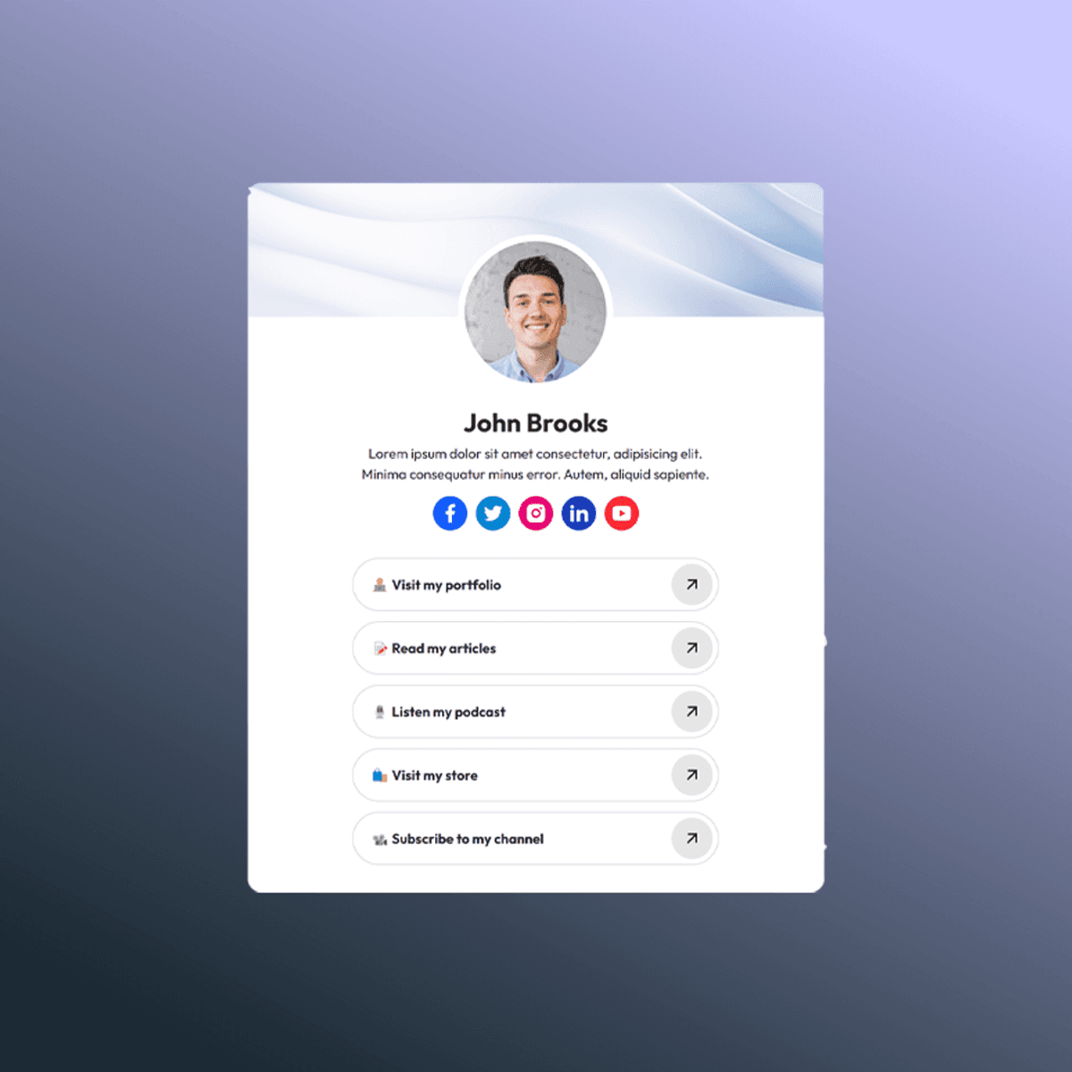 Social Profile Links Website