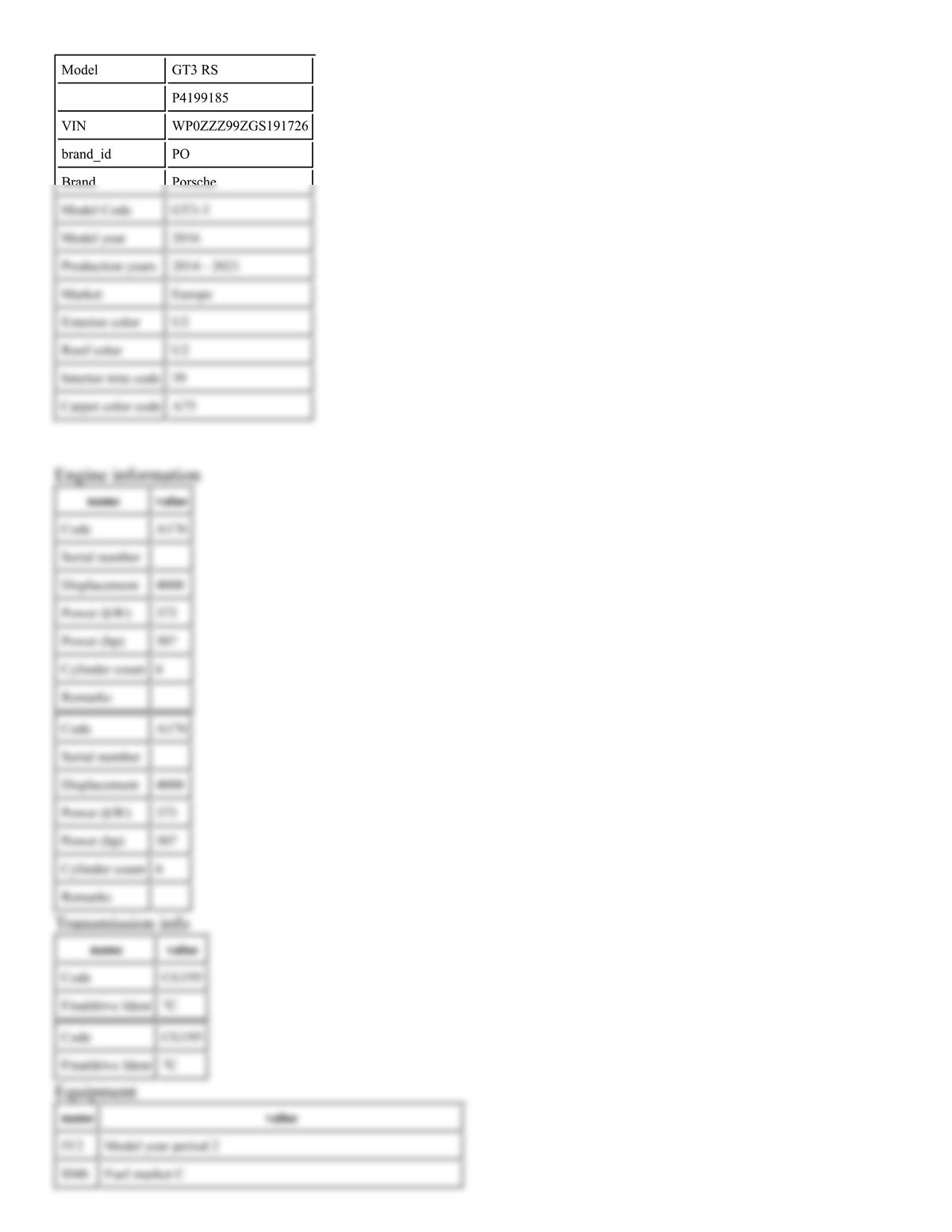 Build Sheet VIN WP0ZZZ99ZGS191726