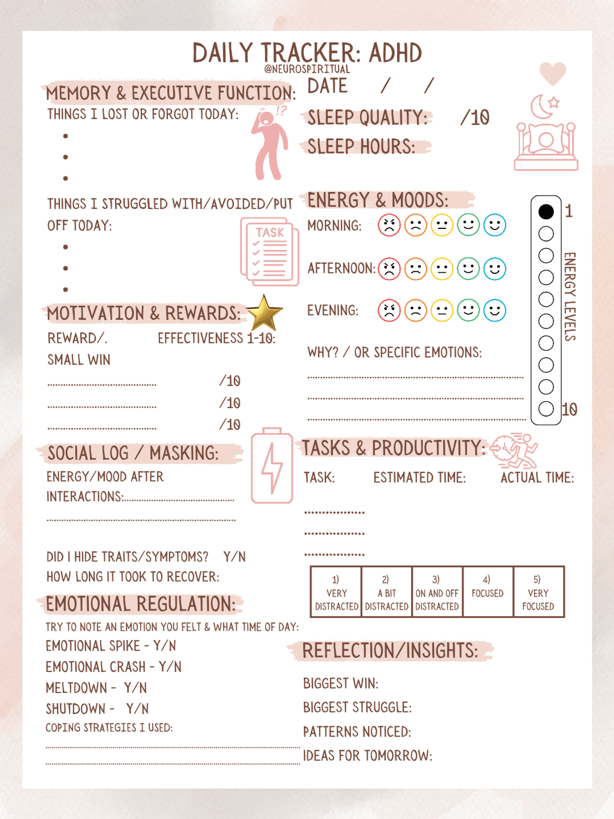 ADHD daily tracker