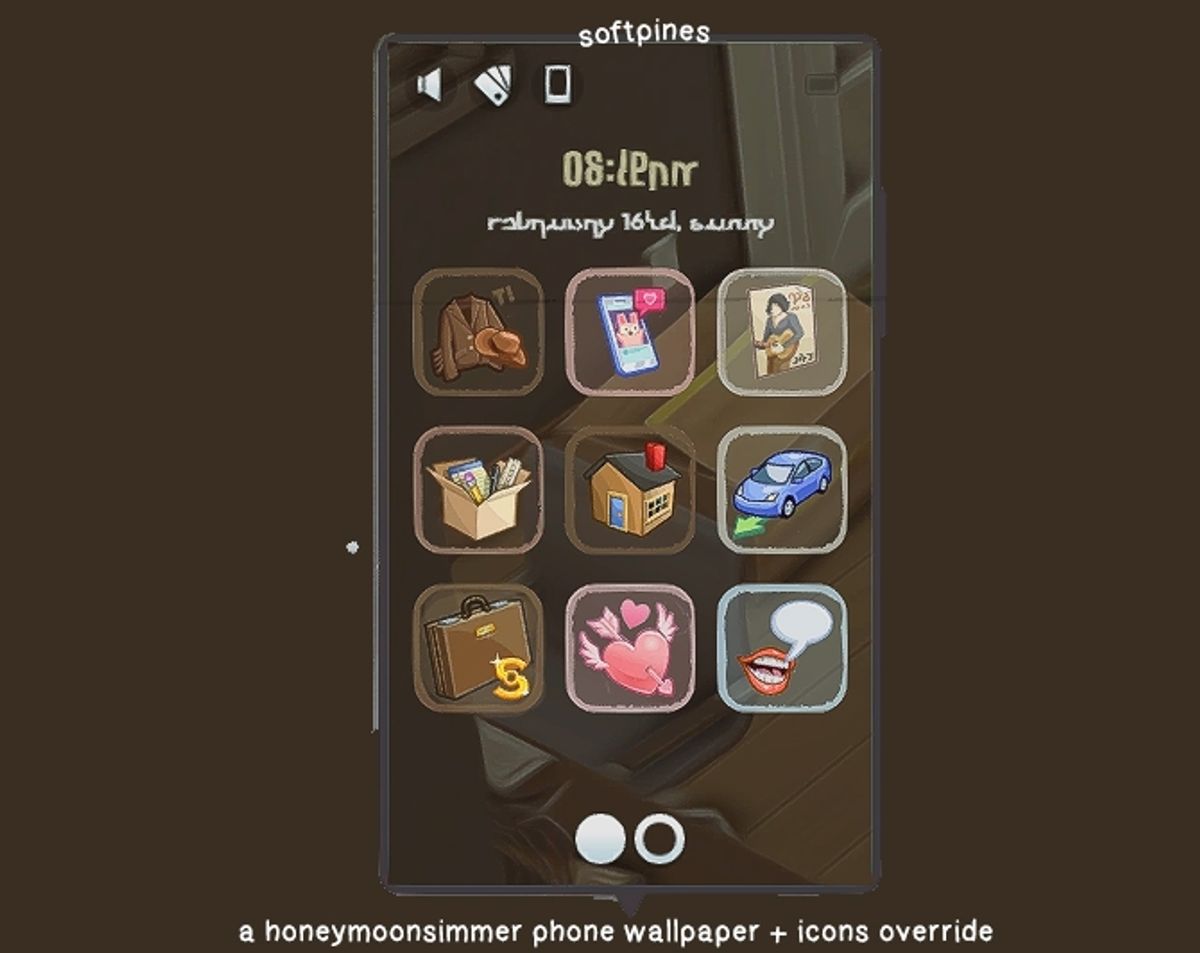 softpines - a phone wallpaper and icons override by honeymoonsimmer ☕🍪