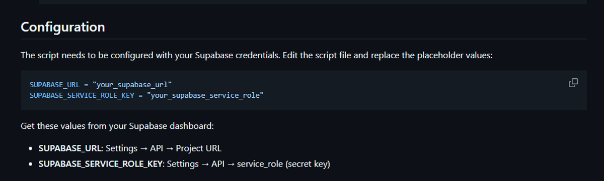 ⚡Supabase Keepalive Script