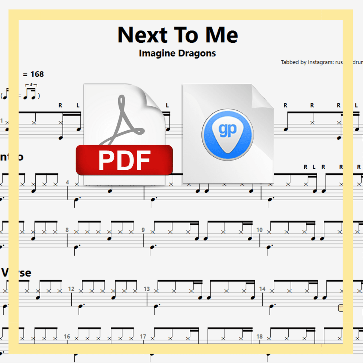 🎶DRUM SHEETS🎶 Imagine Dragons - Next To Me