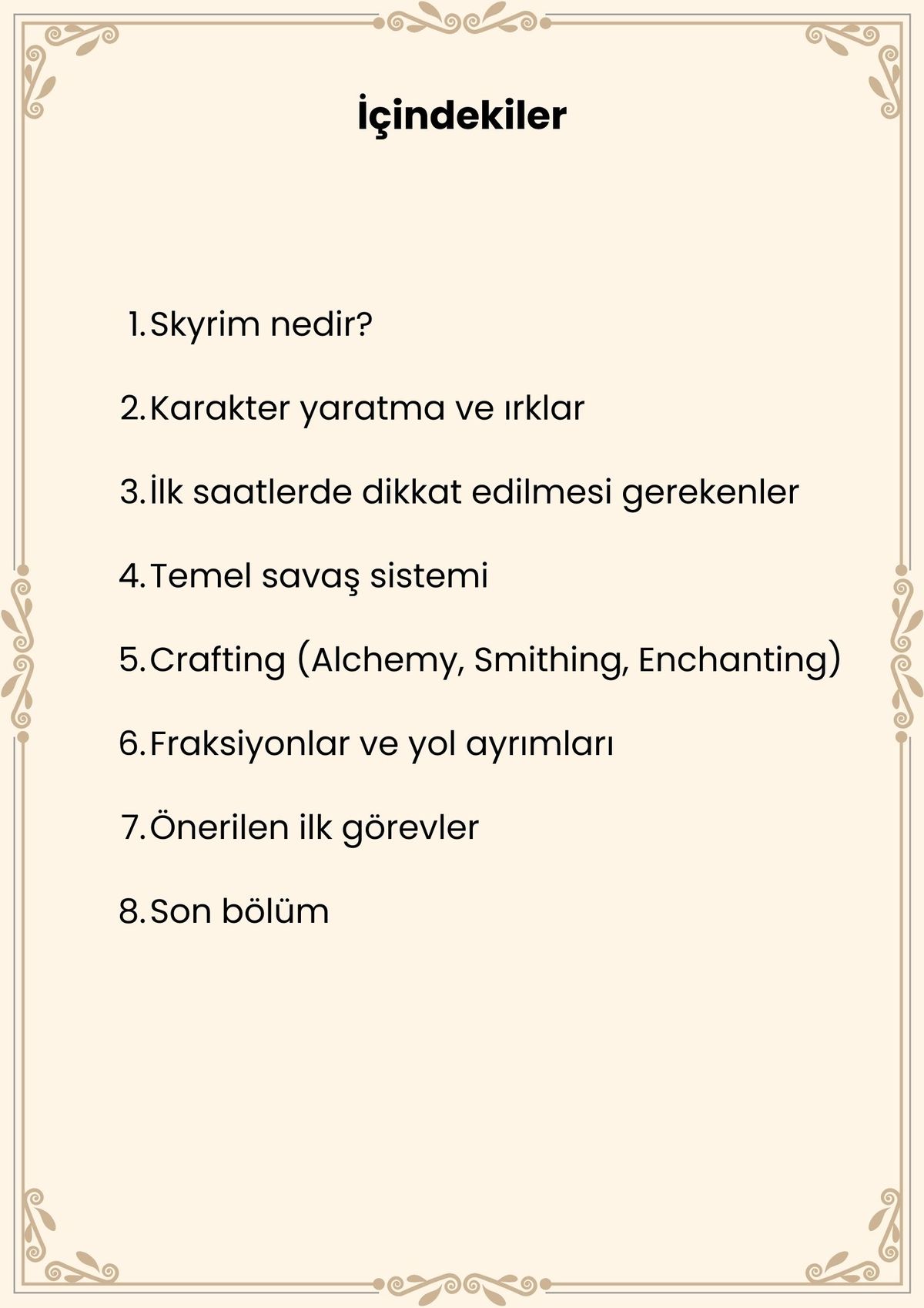 Skyrim Başlangı&ccedil; Rehberi