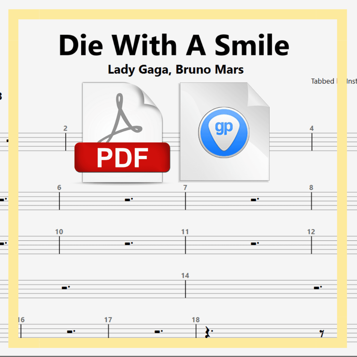 🎶DRUM SHEETS🎶 Lady Gaga, Bruno Mars - Die With A Smile