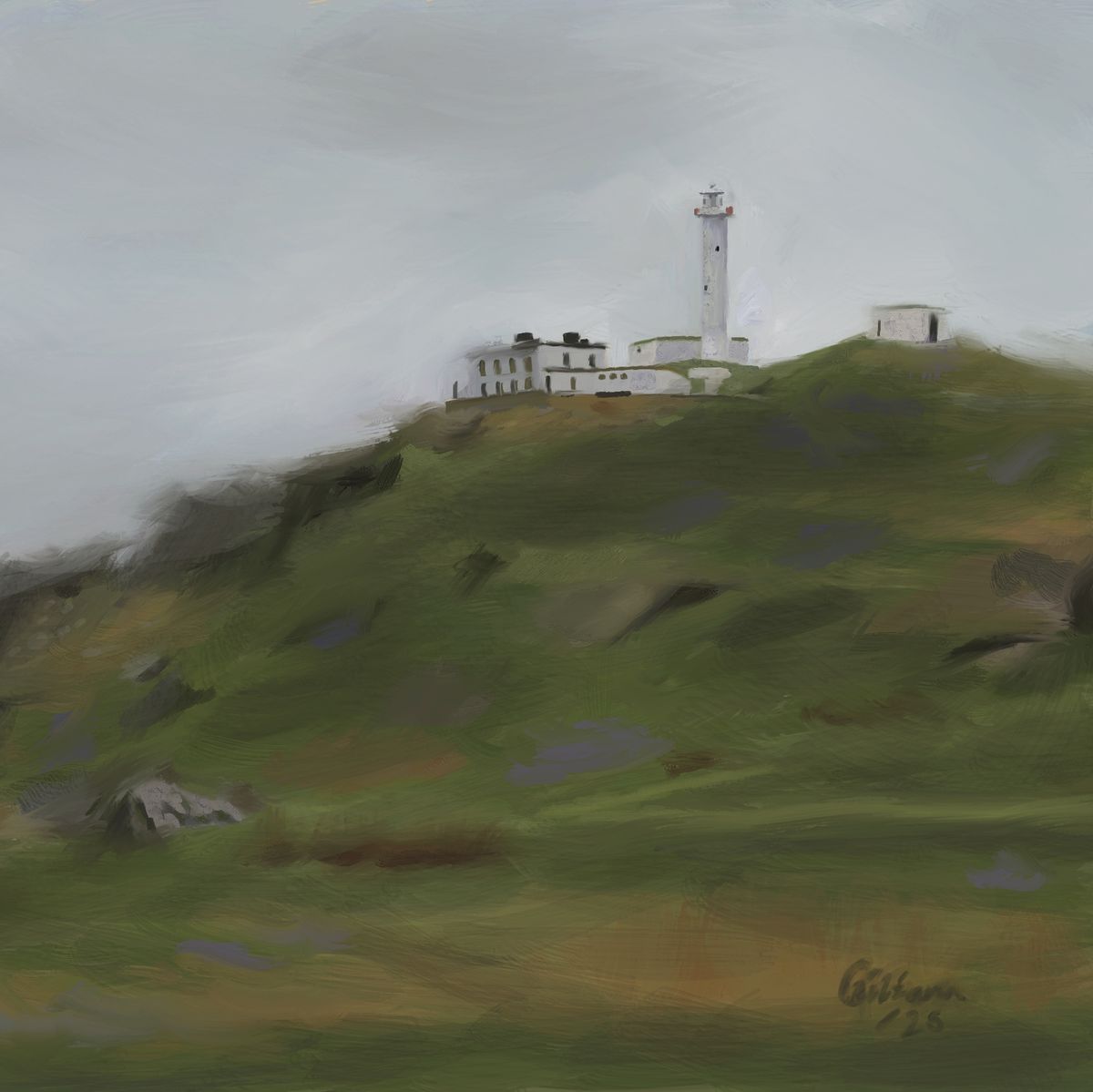 Download this painting- Lighthouse on Inishtrahull