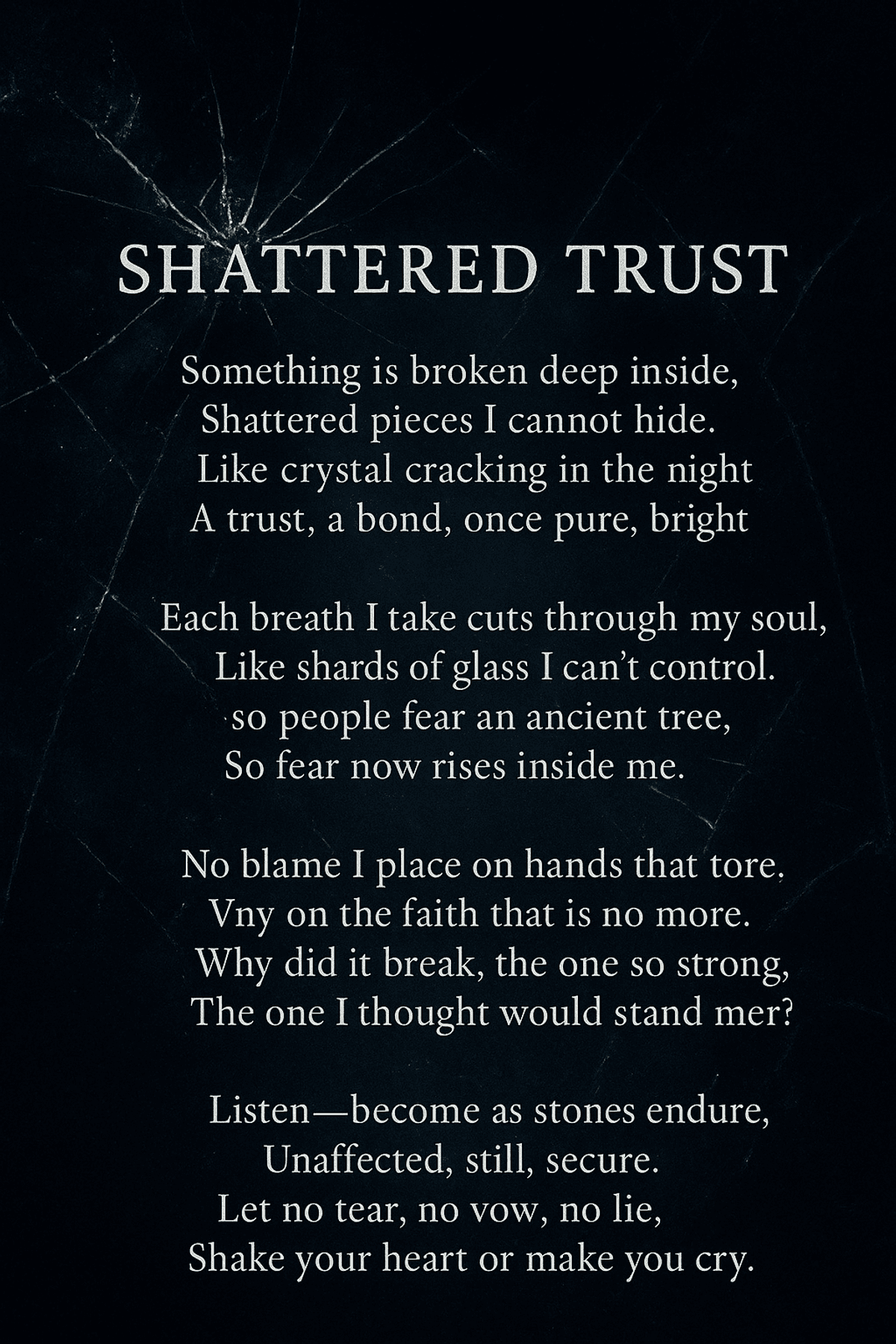 Shattered Trust -Poem Wallpaper