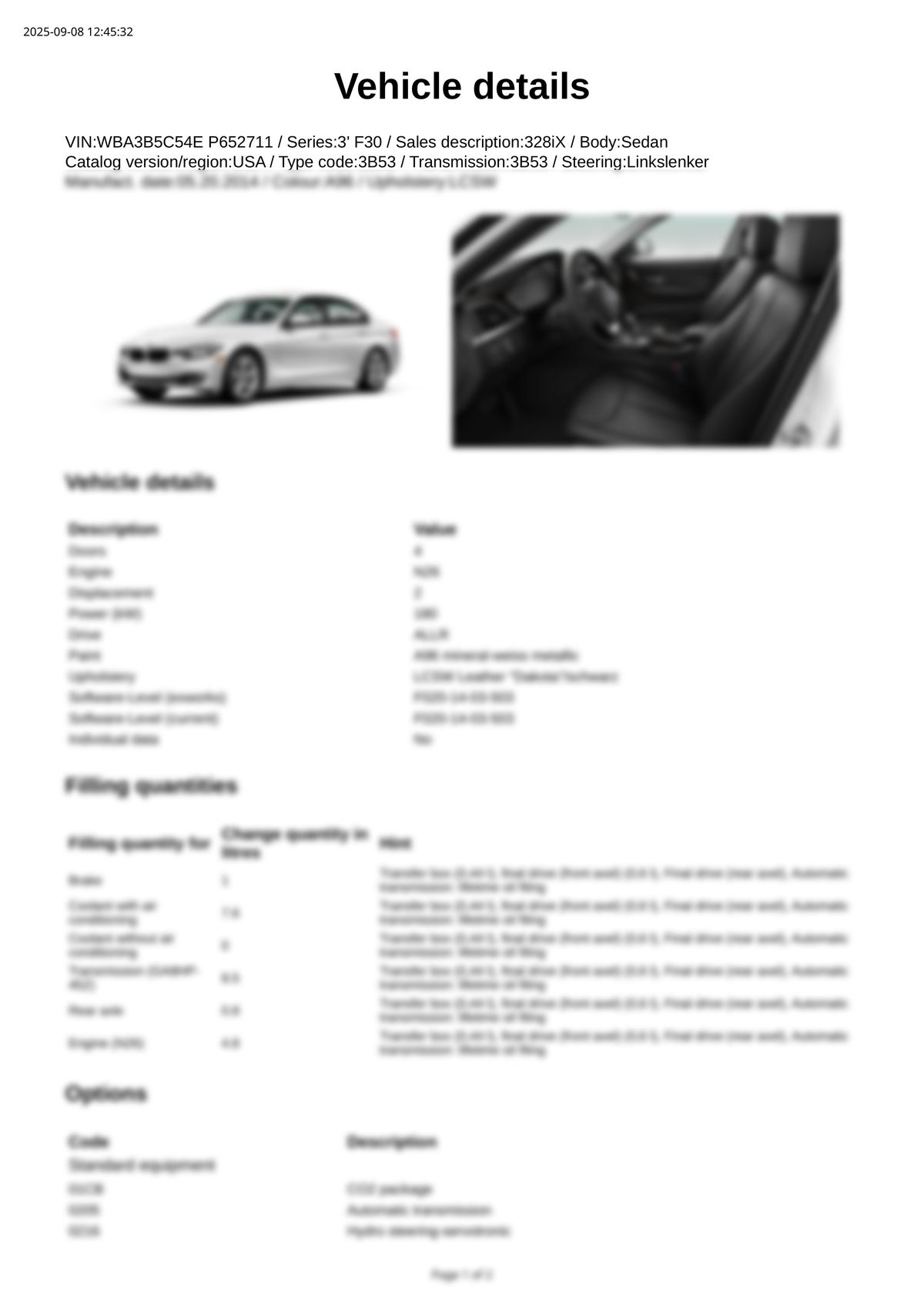 Build Sheet VIN WBA3B5C54EP652711
